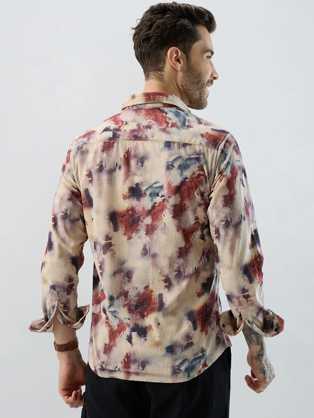 Abstract Eclectic Hue Corduroy Shirt - Image 6