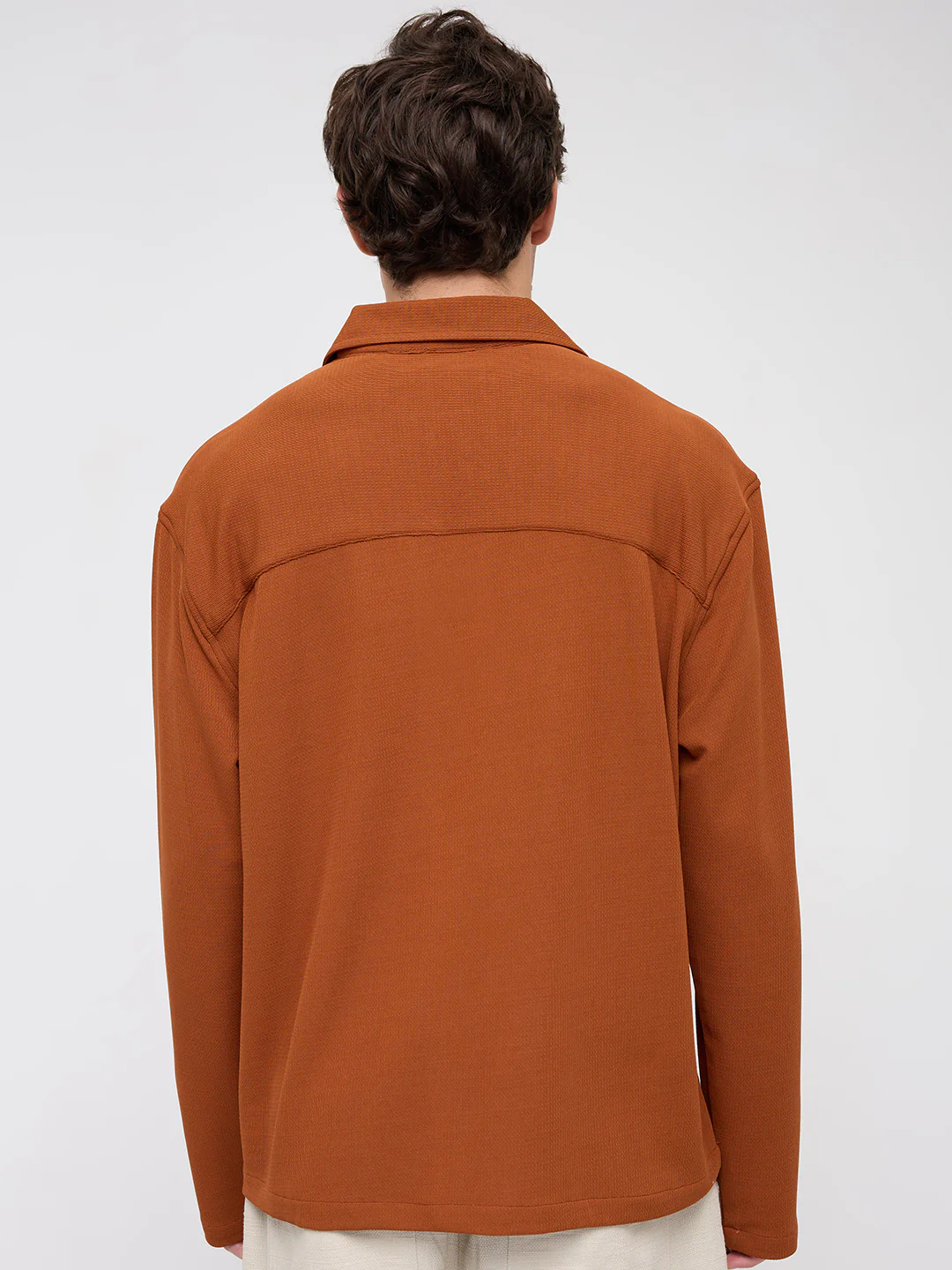 Aesthetic Orange Oversized Knitted Polo Shirt - Image 8