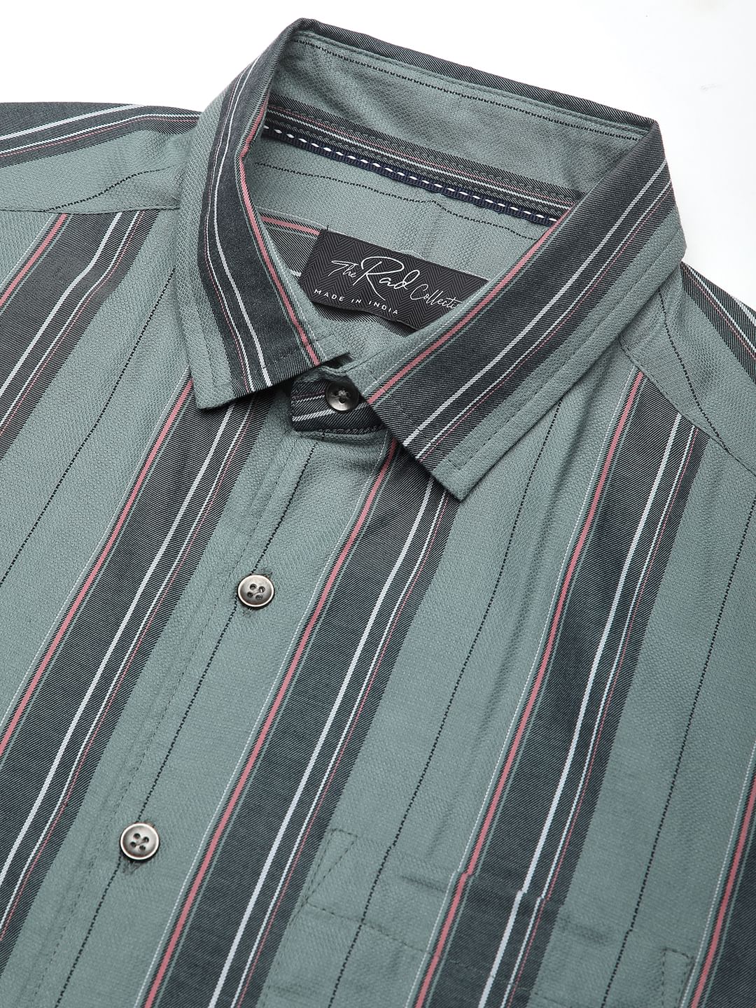 Alluring Submarine Green Striped Shirt - Image 3