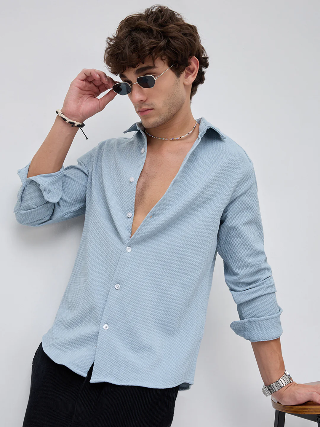 Arctic Blue Premium Horizon Weave Shirt