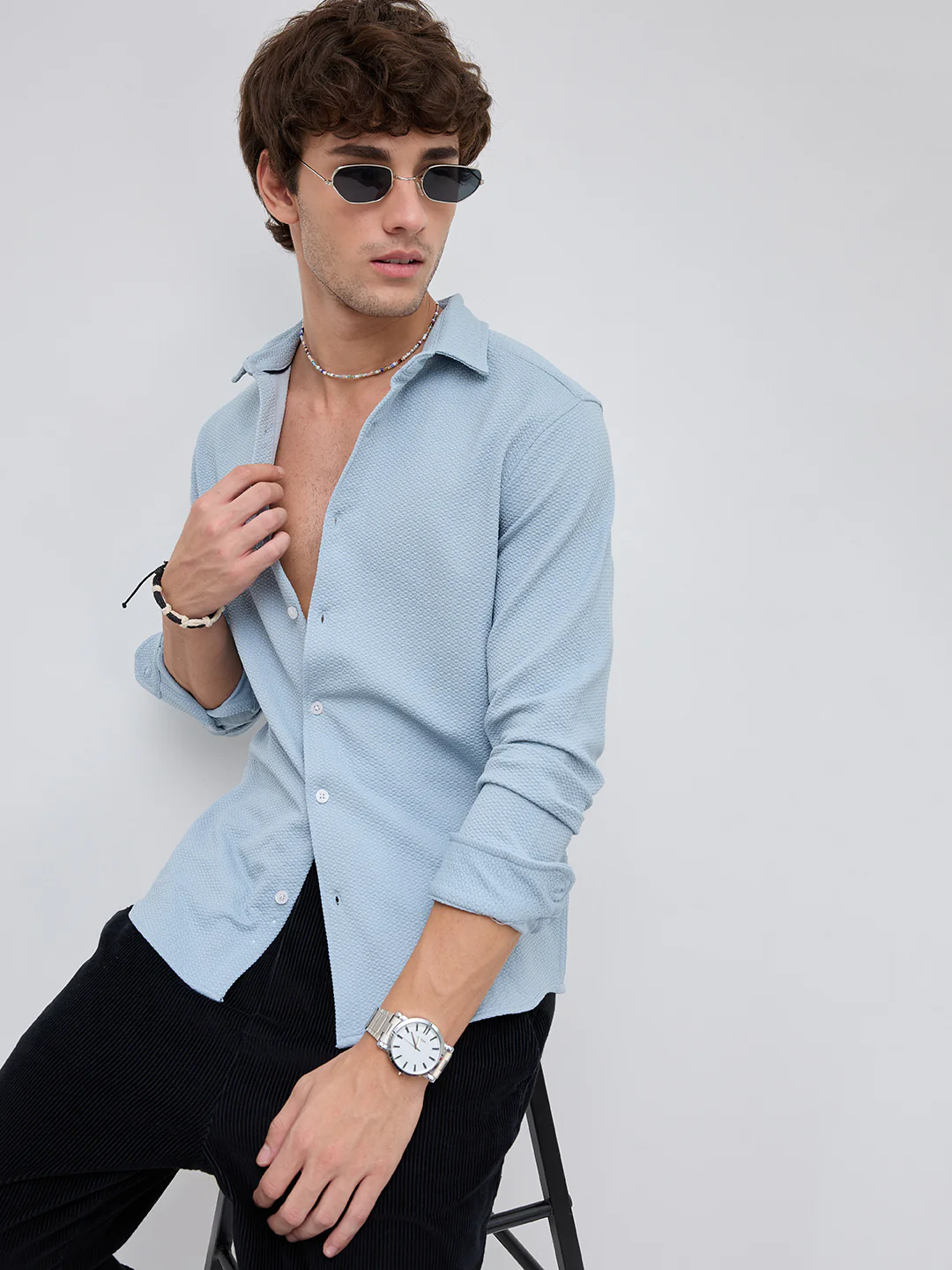Arctic Blue Premium Horizon Weave Shirt - Image 4