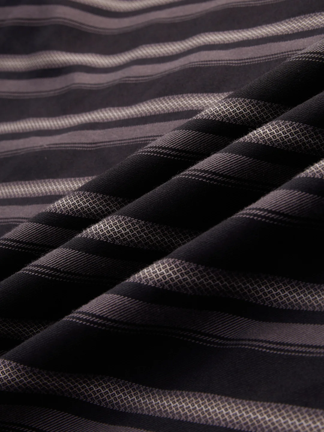 Black & Grey Broad Striped Shirt - Image 3