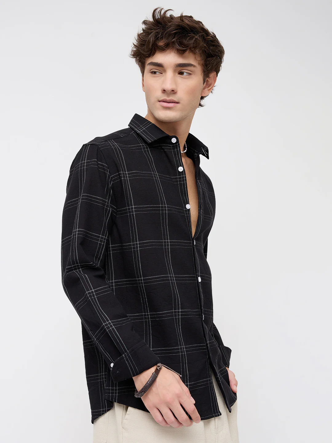 Blackout Contrast Chalkline Checked Shirt - Image 6