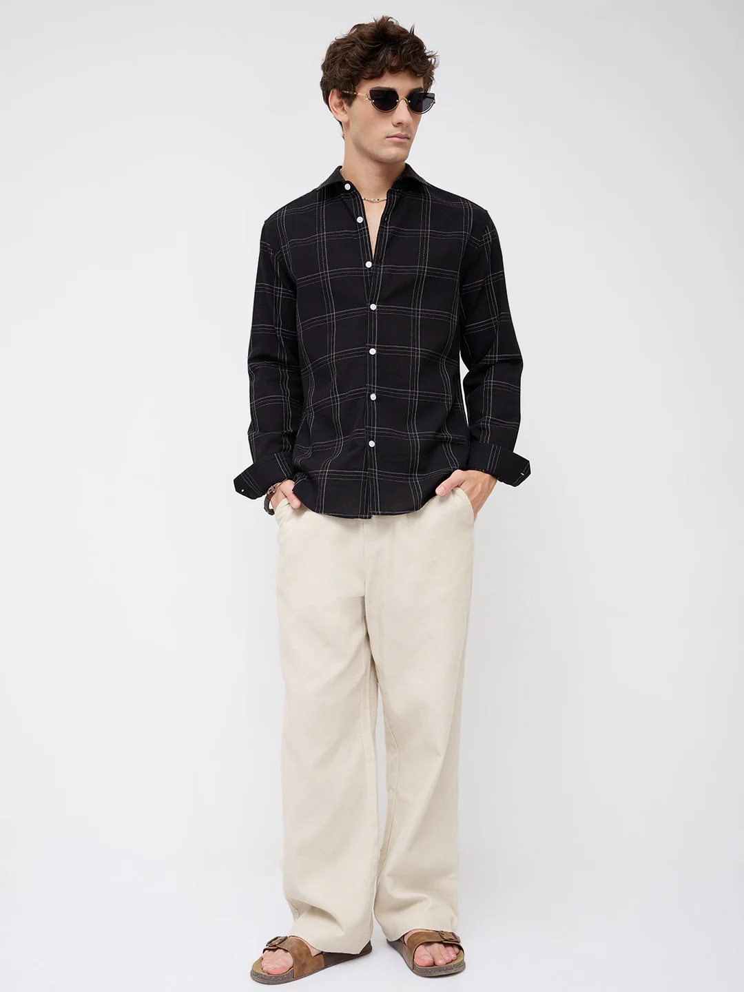 Blackout Contrast Chalkline Checked Shirt - Image 8