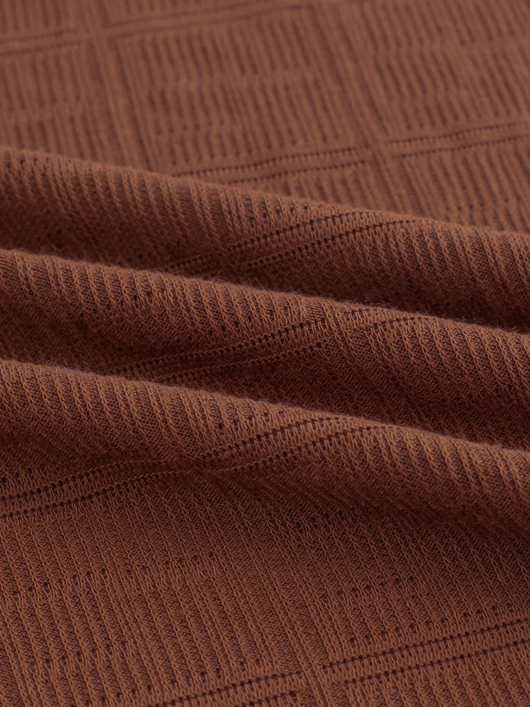 Brown Contrast Polo Neck Knit T-shirt - Image 3