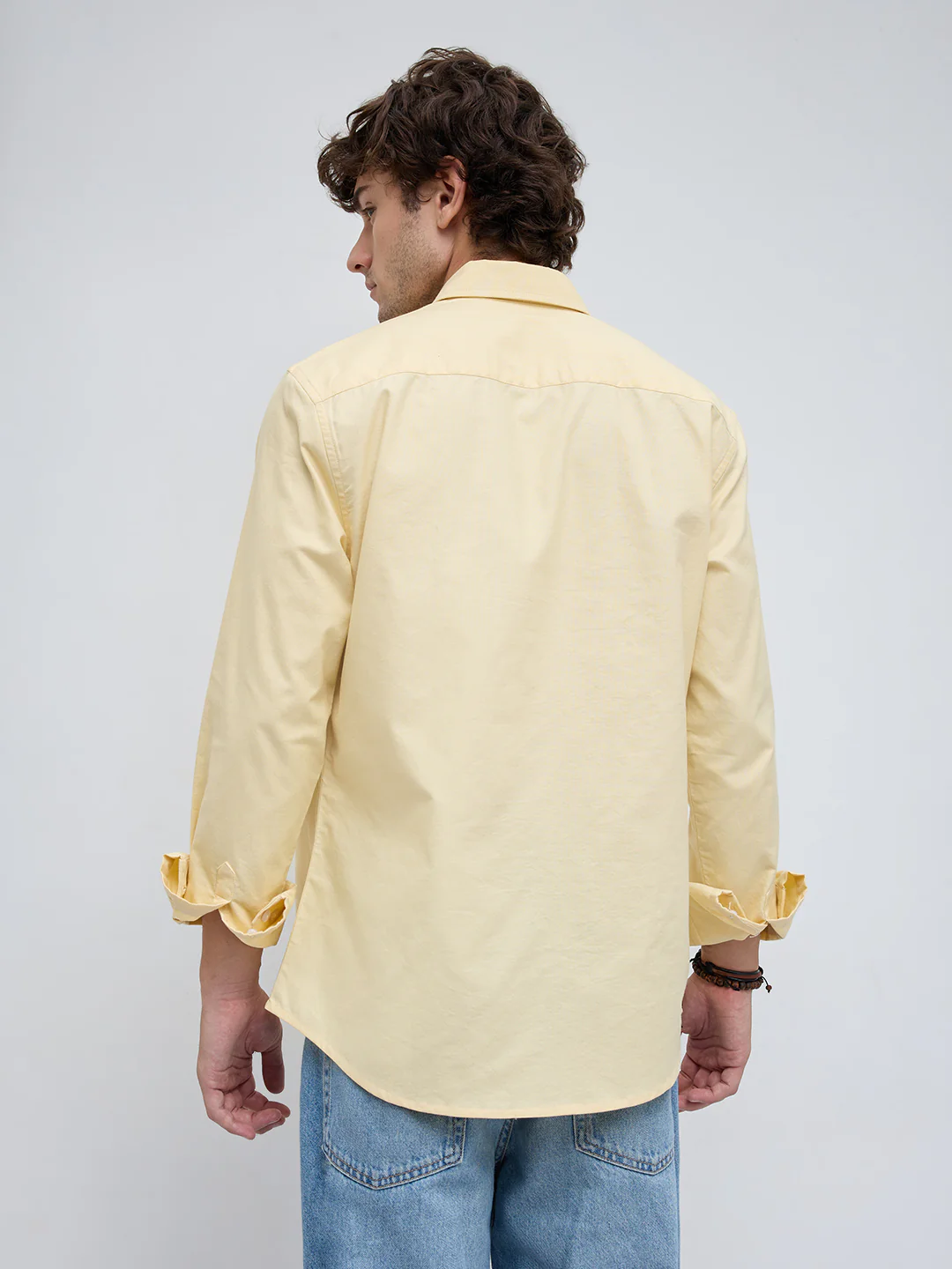 Butter Yellow Oxford Button-Down Collar Business Shirt - Image 7