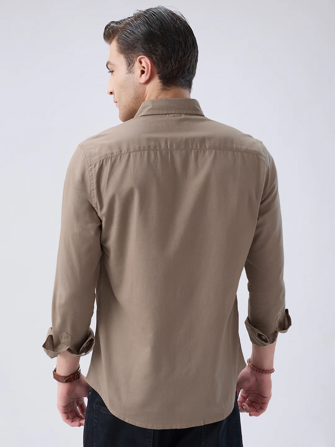 Classic Khaki Slub Weave Everyday Shirt - Image 7