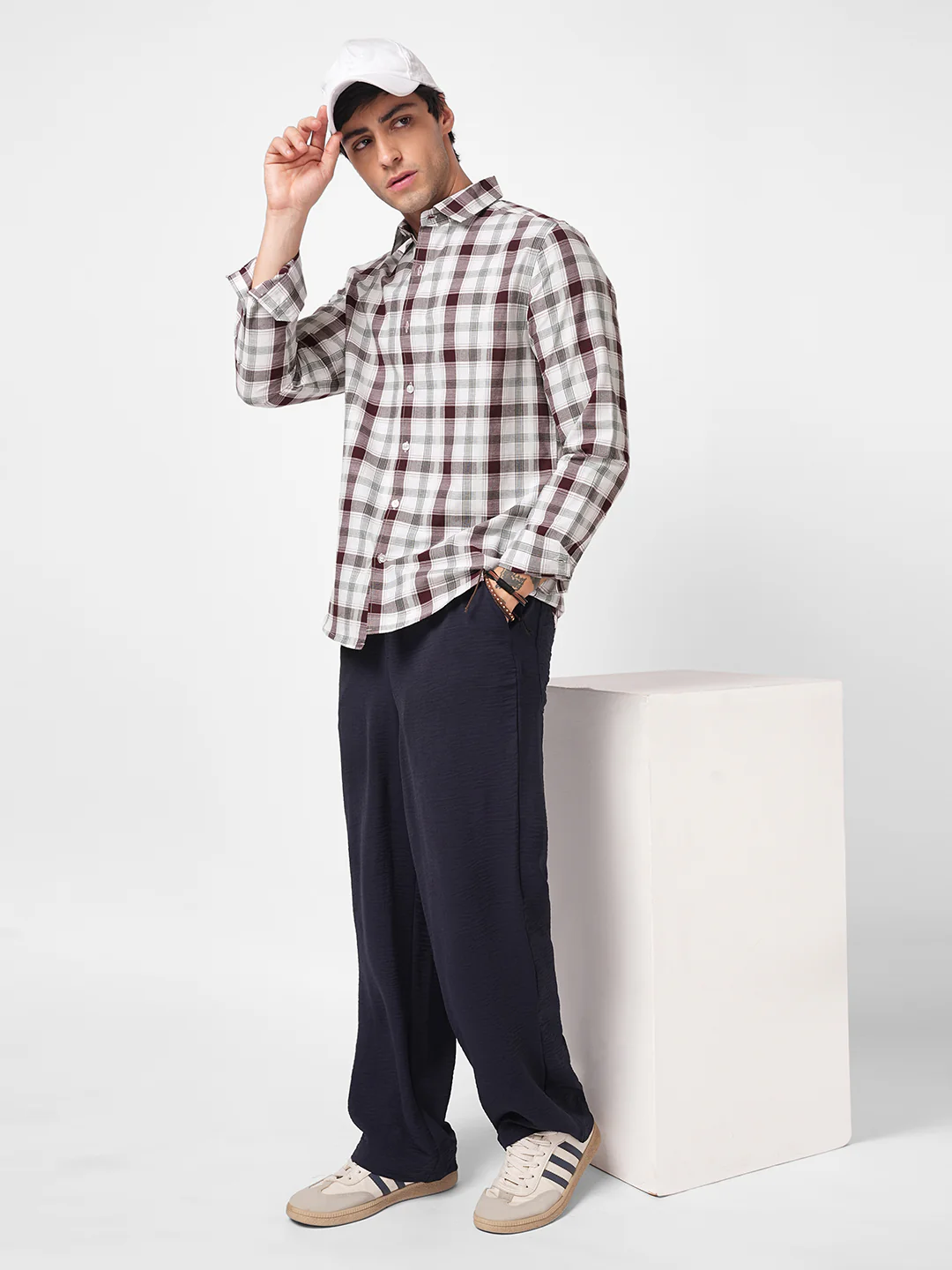 Classic Maroon & White Plaid Checks Shirt - Image 8