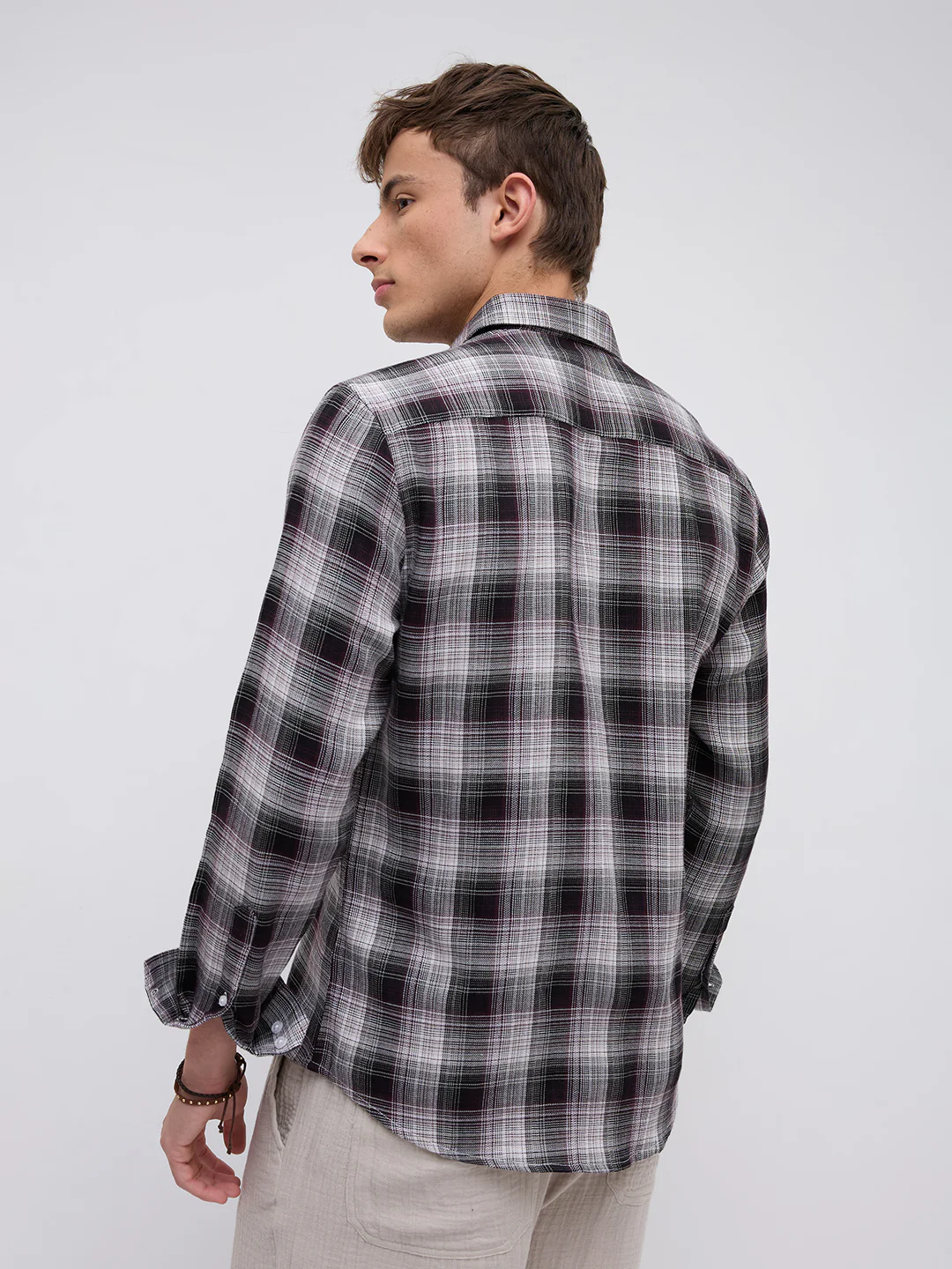 Classic Maroon & White Plaid Checks Shirt - Image 6