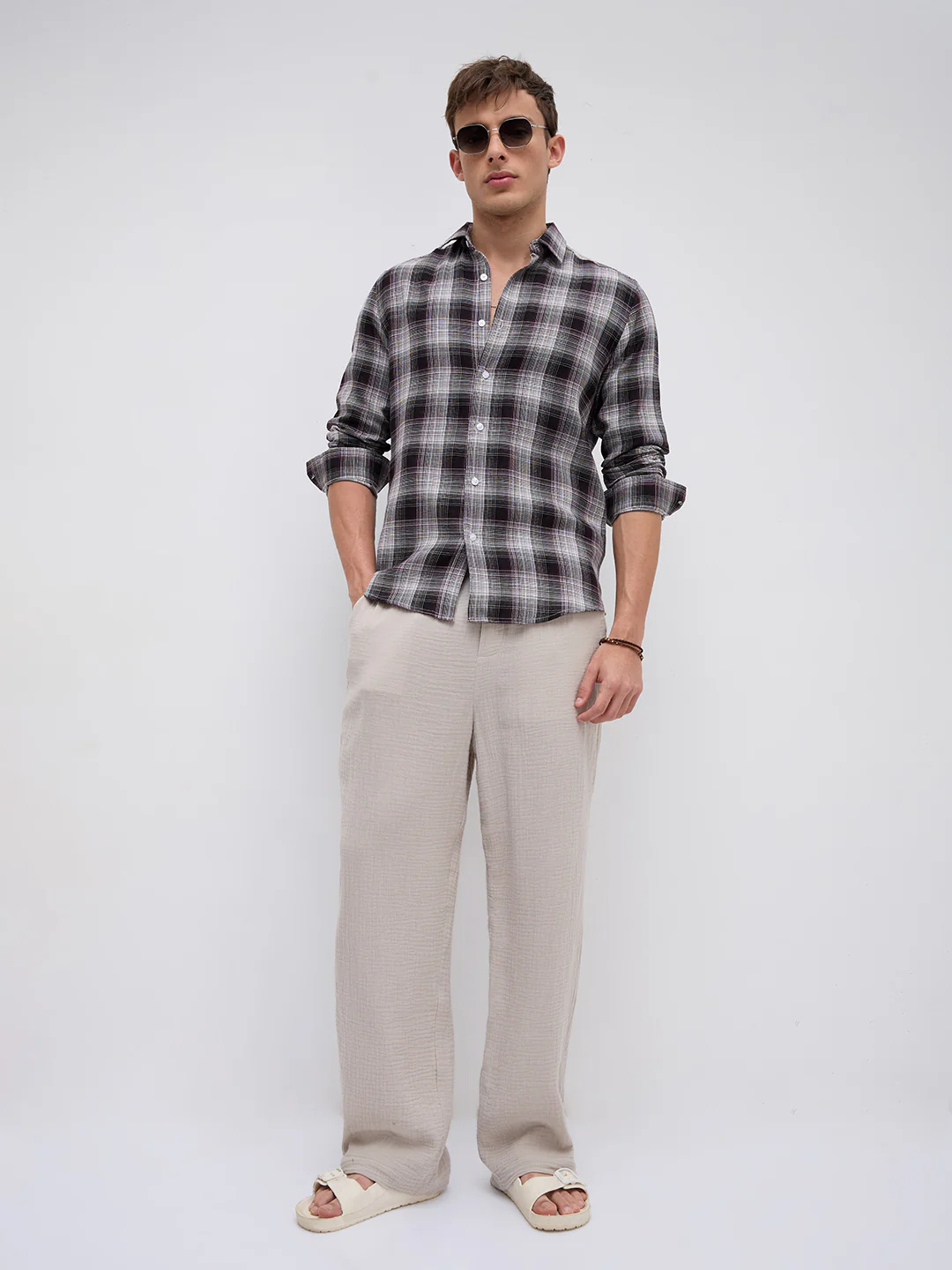 Classic Maroon & White Plaid Checks Shirt - Image 7