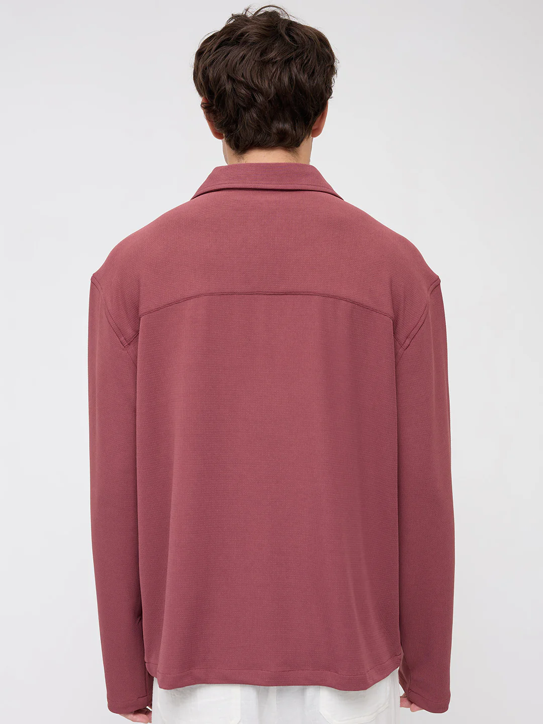 Classic Rouge Pink Oversized Knitted Polo Shirt - Image 6