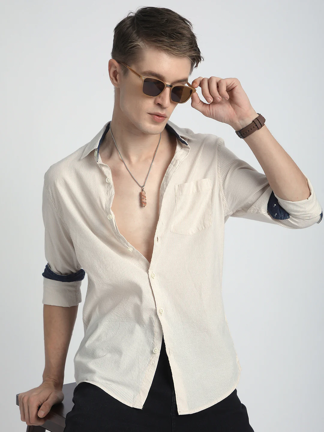 Coastal Dune Striped Seersucker Shirt - Image 2