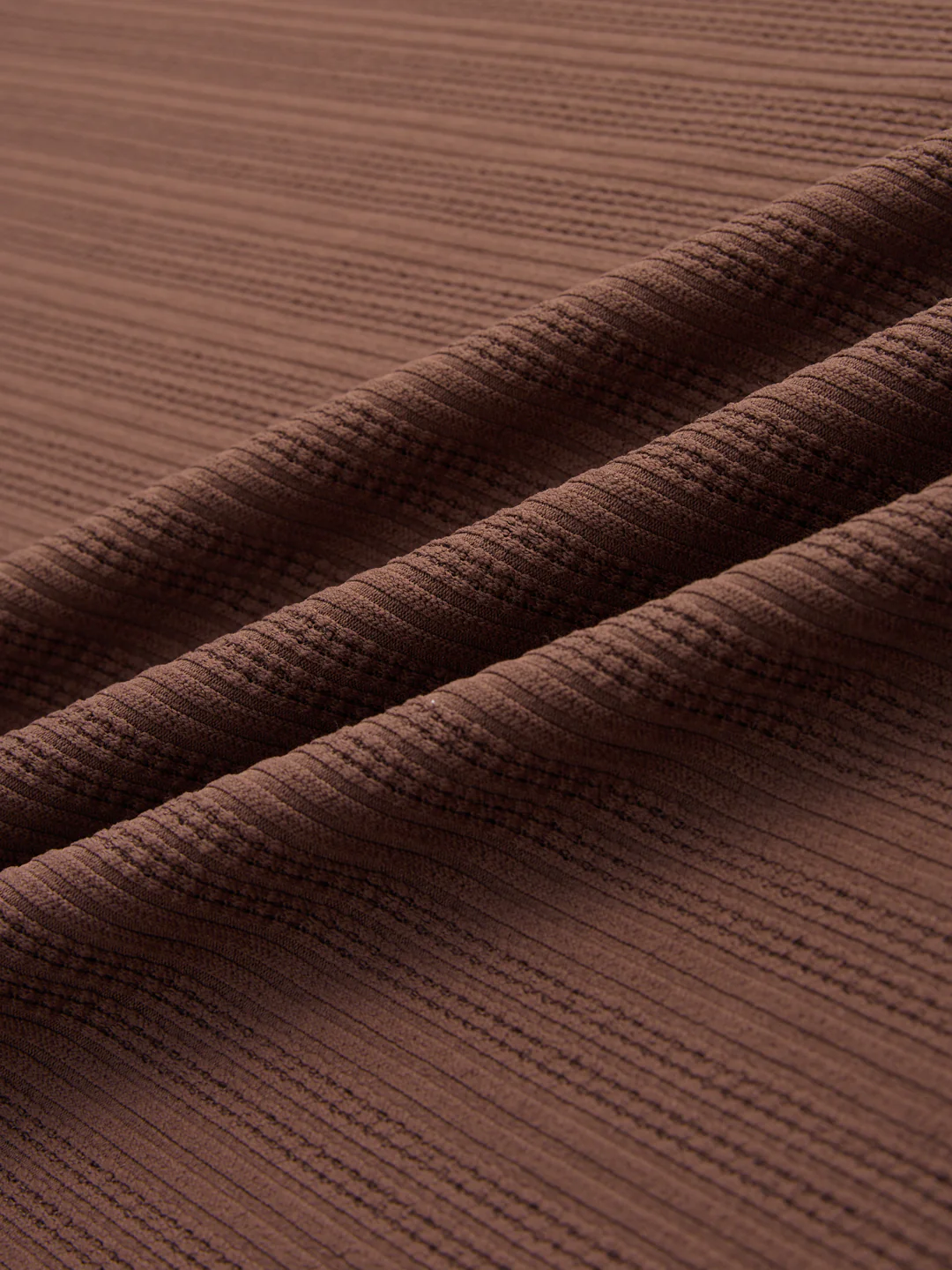 Coffee Brown Fine Weave Knitted Polo Shirt - Image 3