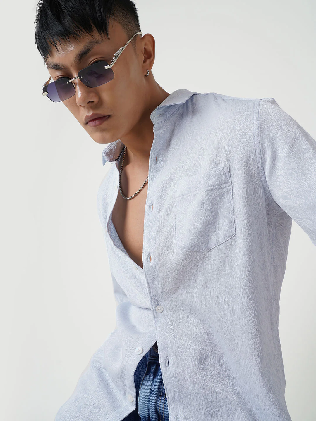 Columbia Blue Jacquard Shirt - Image 2