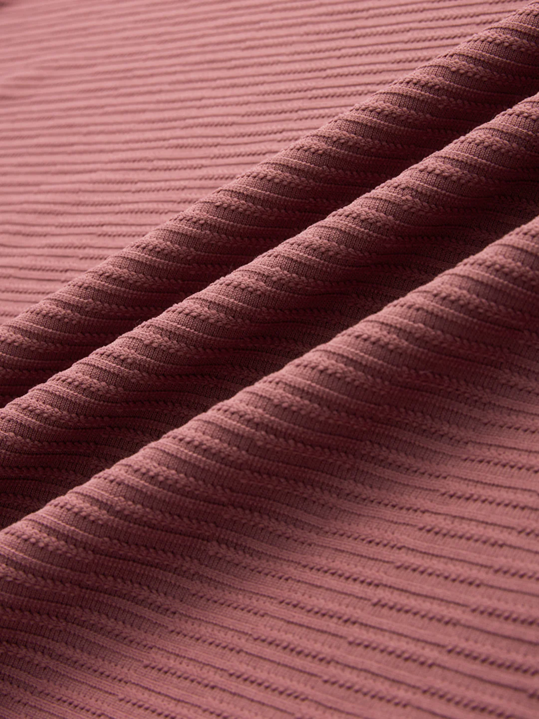 Cordovan Maroon Striped Oversized Polo Knit Shirt - Image 3