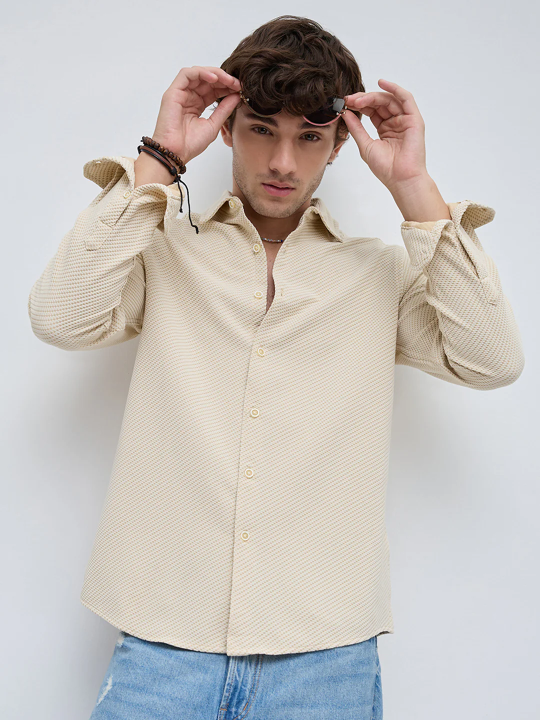 Cream Elite Artisan Linear Shirt - Image 2
