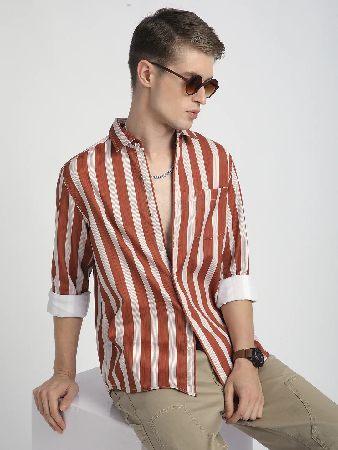 Crimson Red Luxe Jacquard Shirt