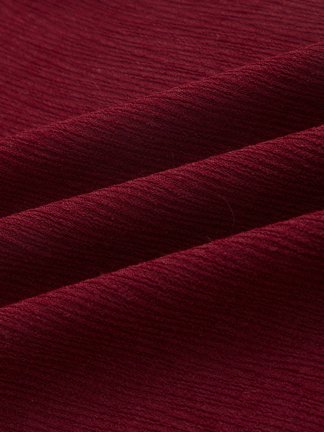 Currant Red Crepe Oversized Polo Shirt - Image 3