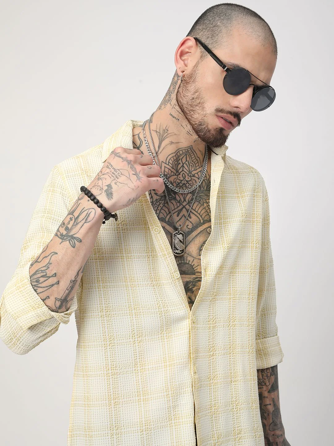 Dandelion Mini Plaid Checks Seersucker Shirt