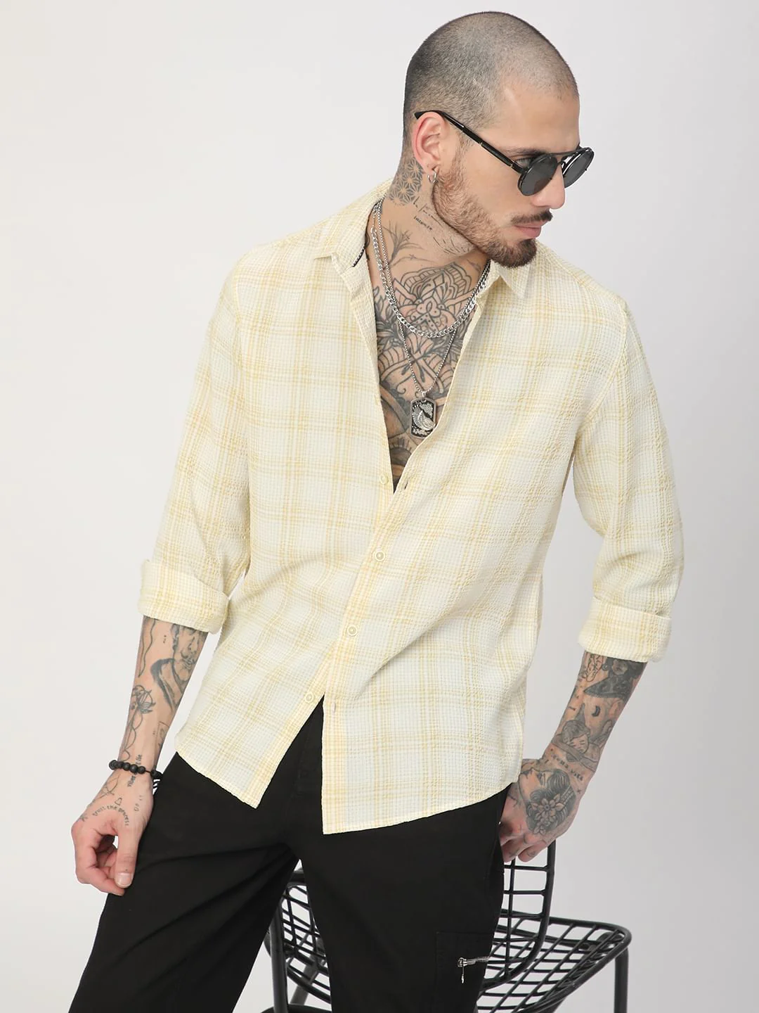 Dandelion Mini Plaid Checks Seersucker Shirt - Image 2