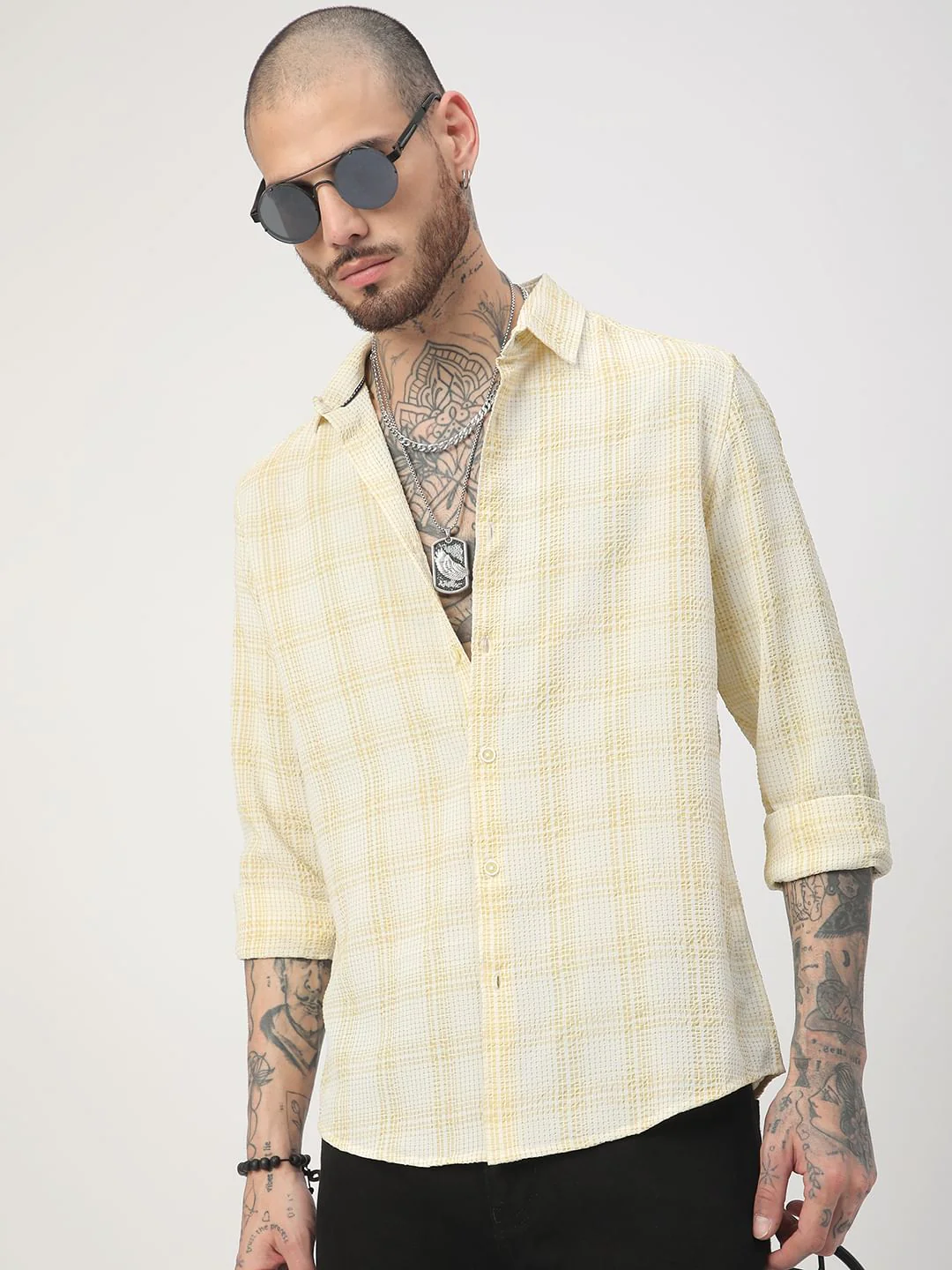 Dandelion Mini Plaid Checks Seersucker Shirt - Image 4