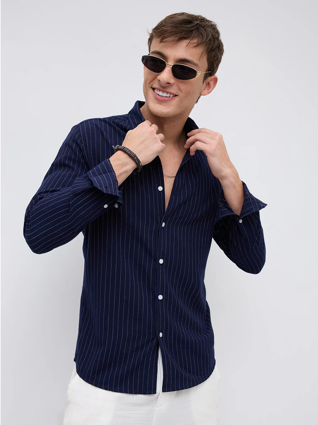 Deep Navy Pinstripe Everyday Shirt - Image 4