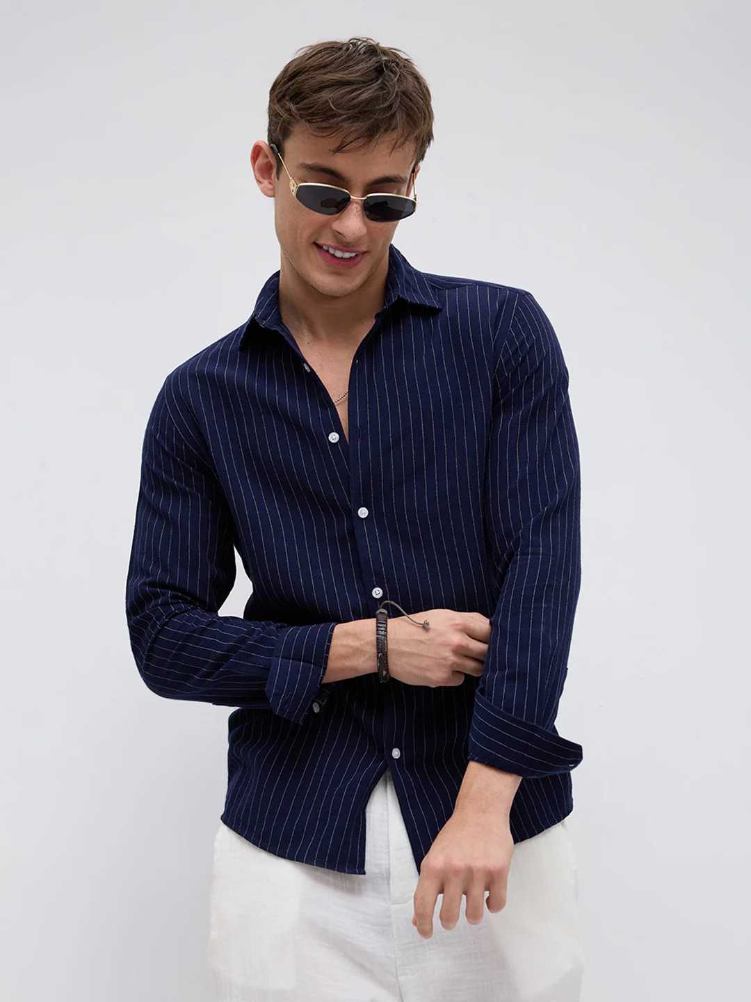 Deep Navy Pinstripe Everyday Shirt - Image 5