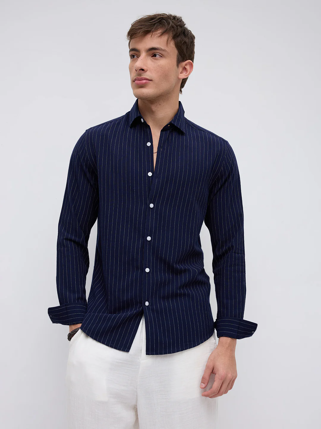 Deep Navy Pinstripe Everyday Shirt - Image 6