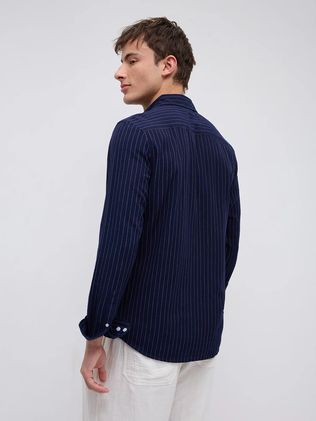 Deep Navy Pinstripe Everyday Shirt - Image 7