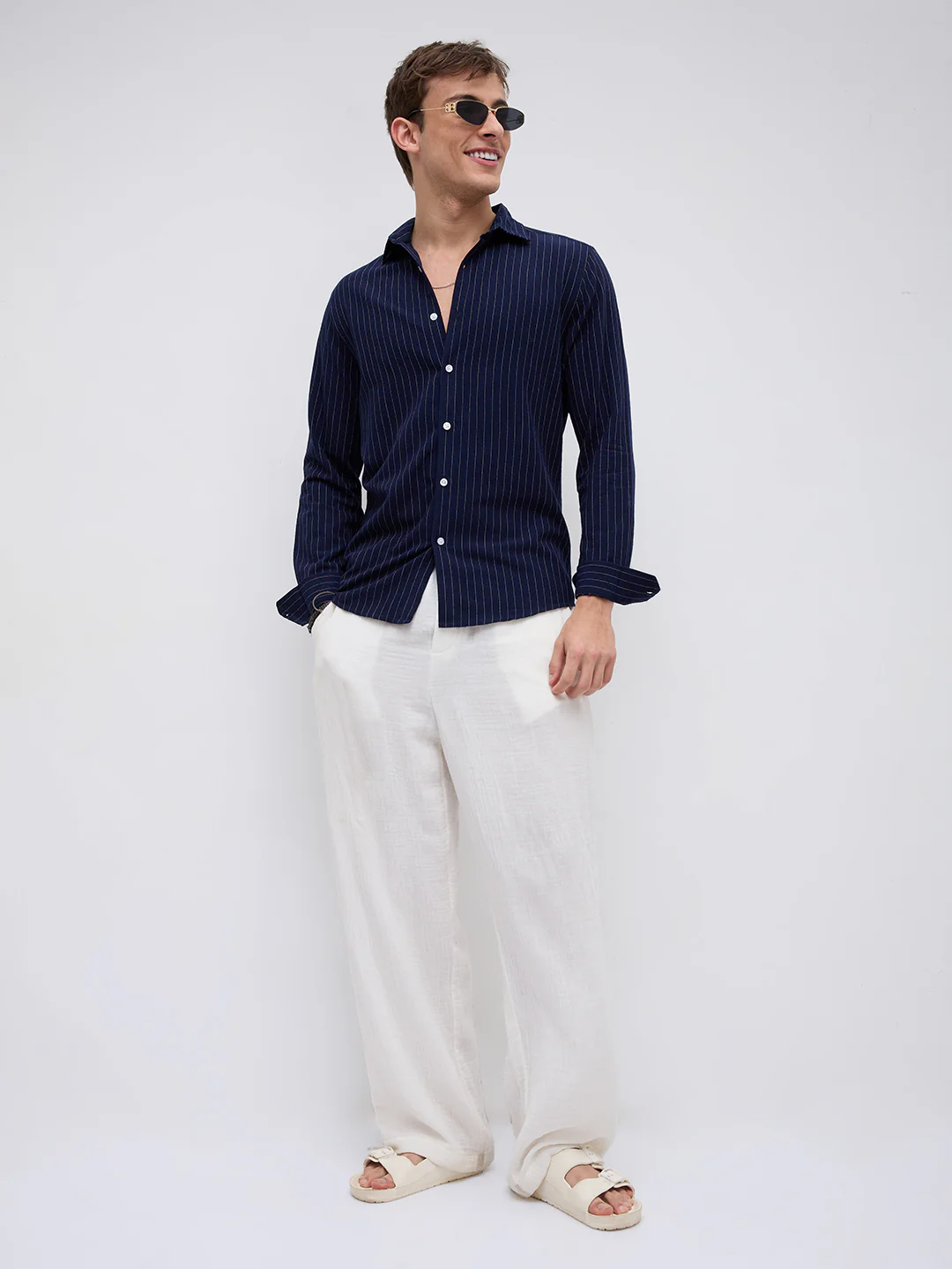 Deep Navy Pinstripe Everyday Shirt - Image 8