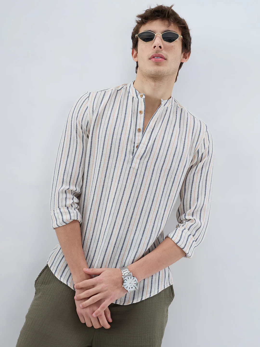 Delicate Micro Stitch Multicolor Stripe Kurta