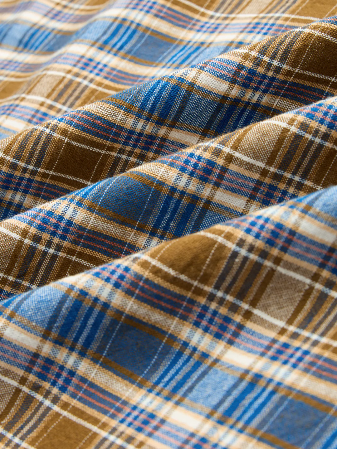 Denim Blue & Olive Checks Linen Blend Boxy Fit Crop Shirt - Image 3