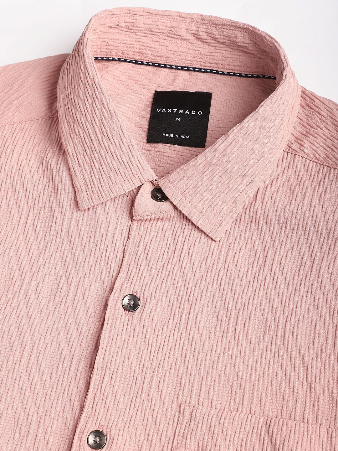 Detailed Peach Jacquard Shirt - Image 3