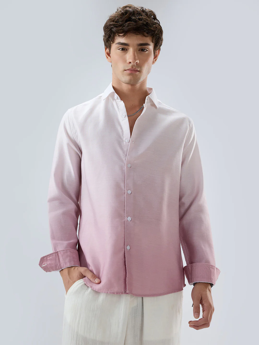 Elegant Pink Ombre Shirt - Image 5