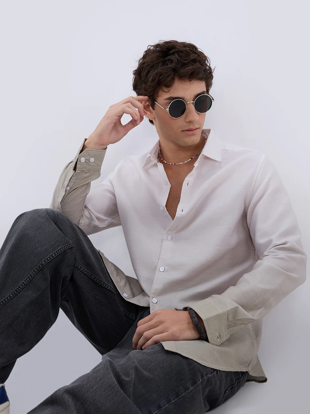 Elegant Pistachio Green Ombre Shirt - Image 4