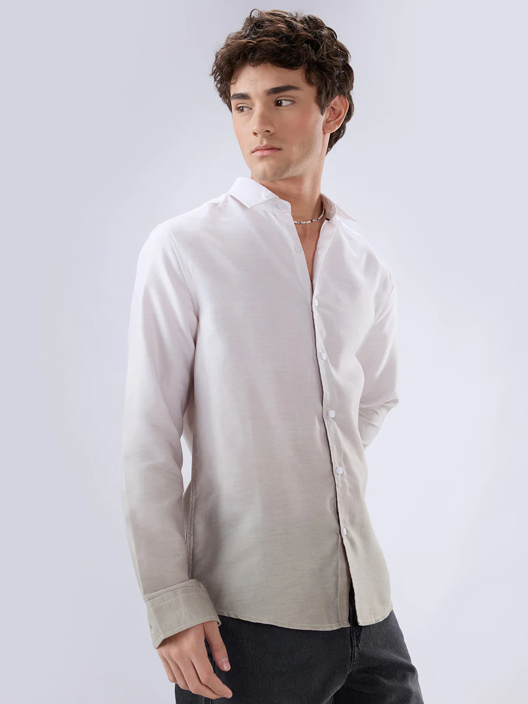 Elegant Pistachio Green Ombre Shirt - Image 6