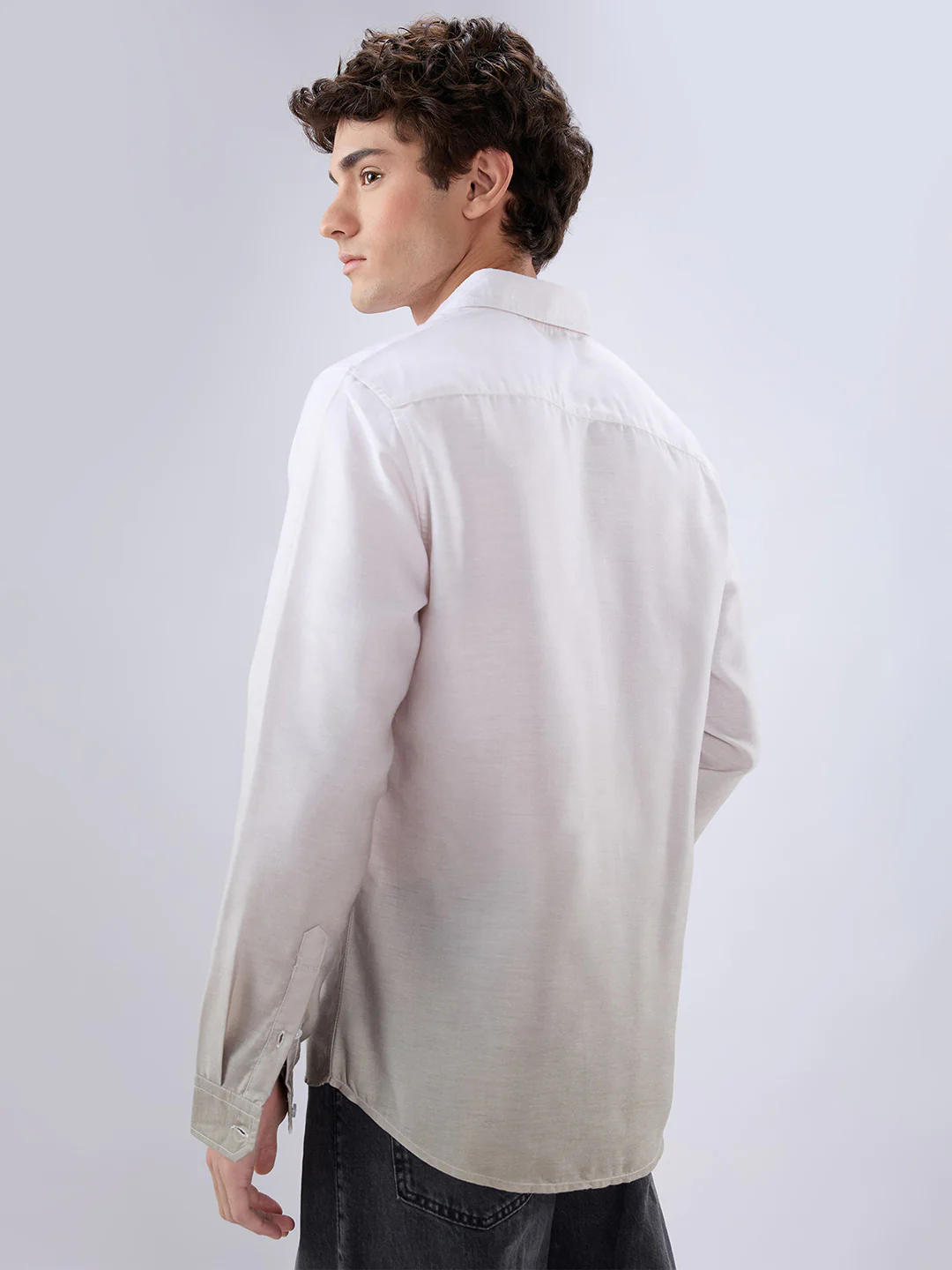 Elegant Pistachio Green Ombre Shirt - Image 7