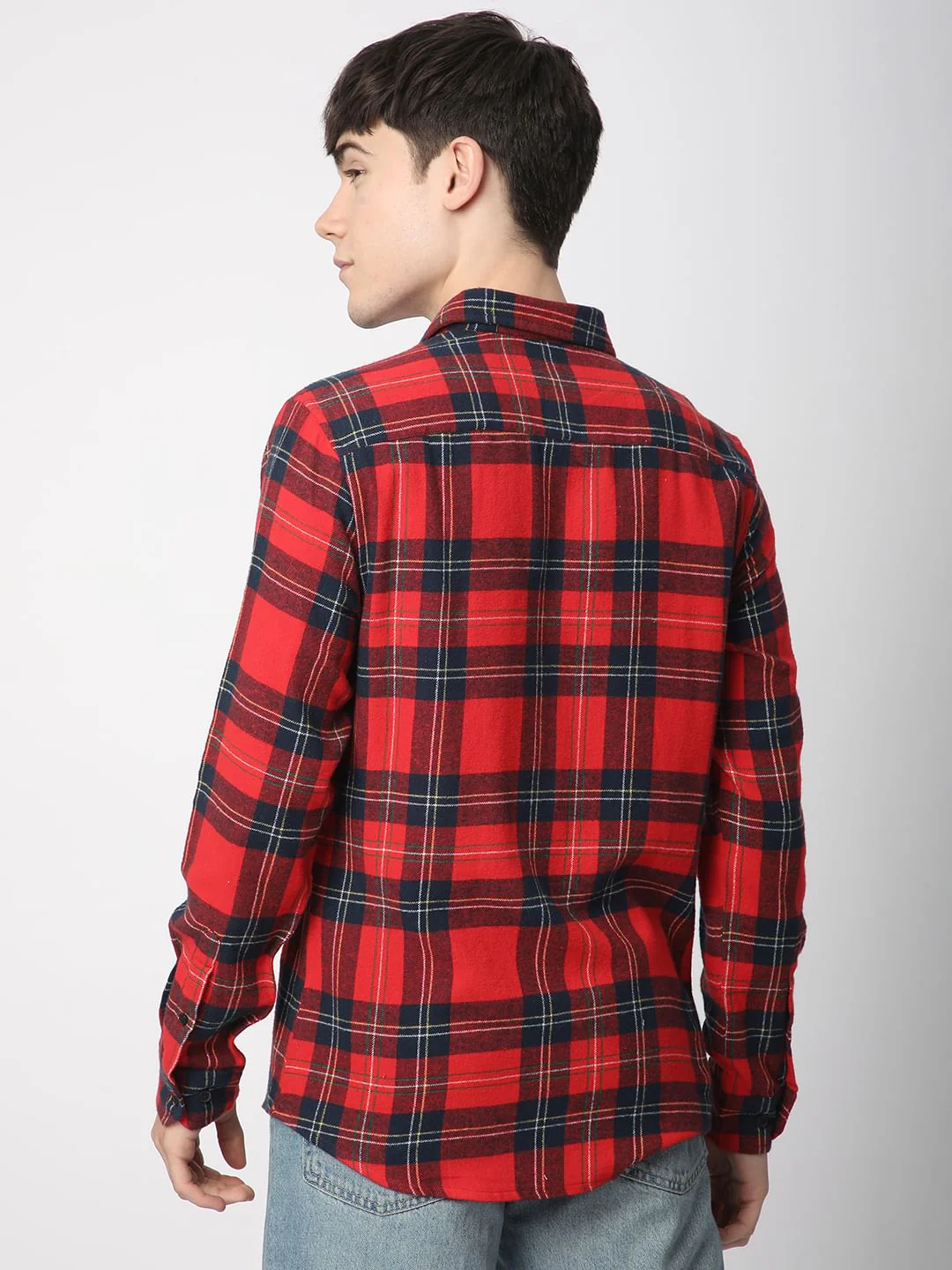 Flannel Red & Black Plaid Checks Shirt - Image 6
