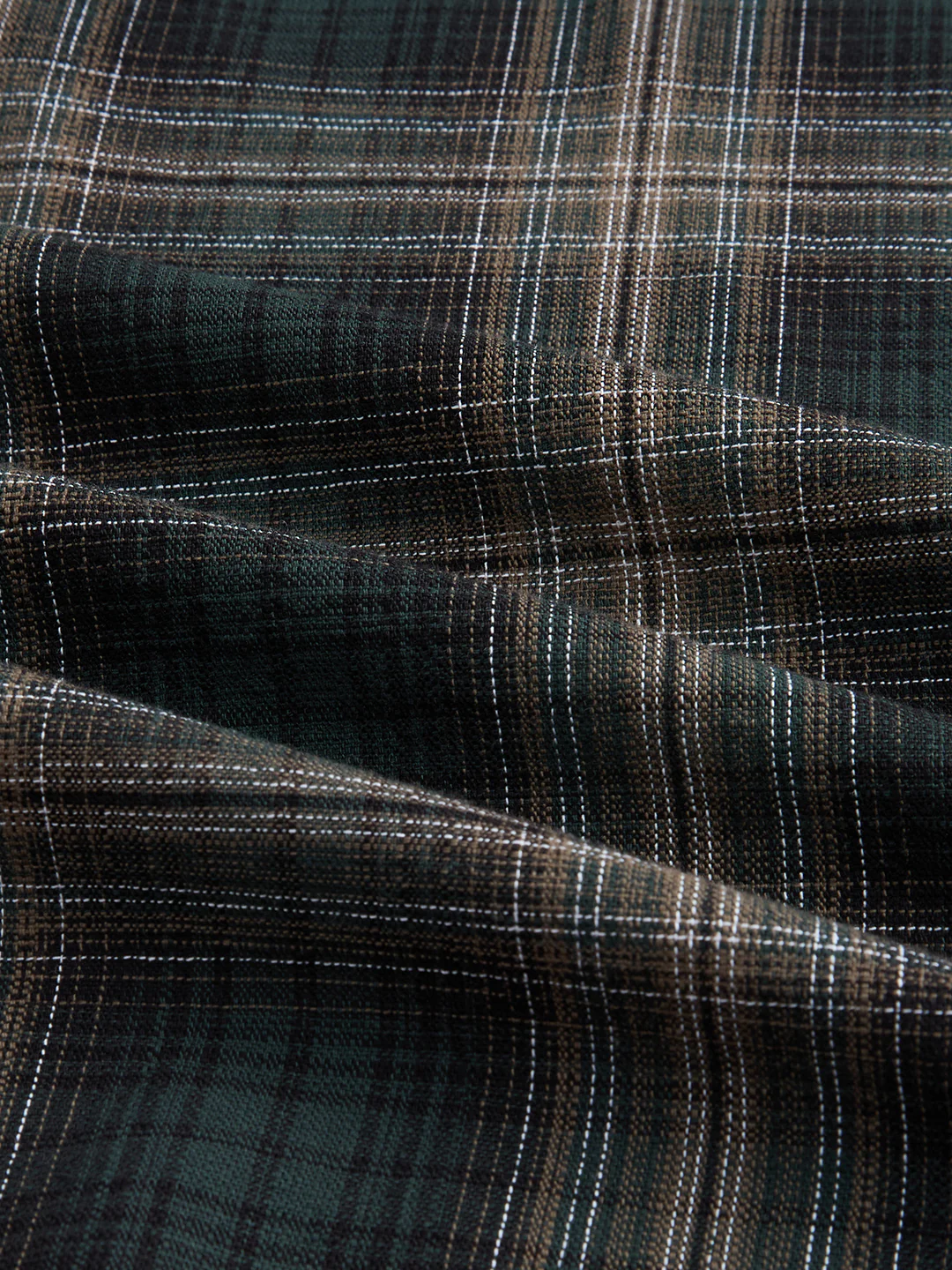 Forest Black Multi Line Plaid Checks Boxy Fit Crop Shirt - Image 3