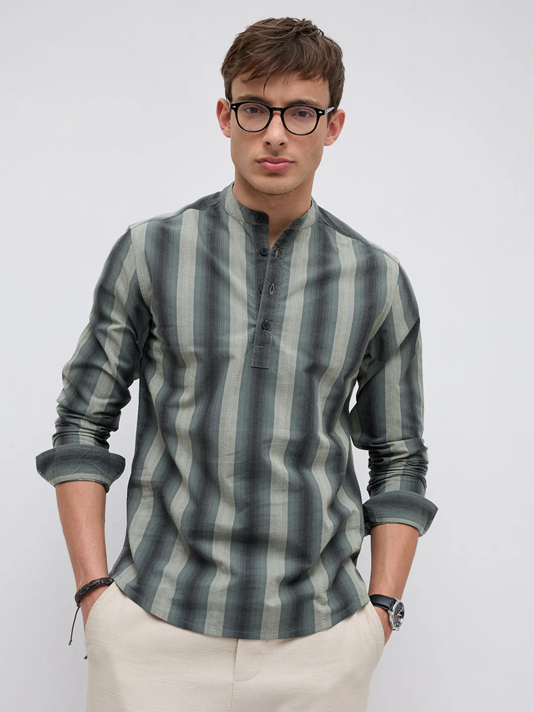 Forest Rhythm Multi Stripes Kurta - Image 2