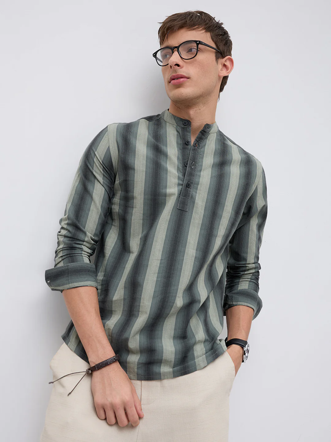 Forest Rhythm Multi Stripes Kurta - Image 4