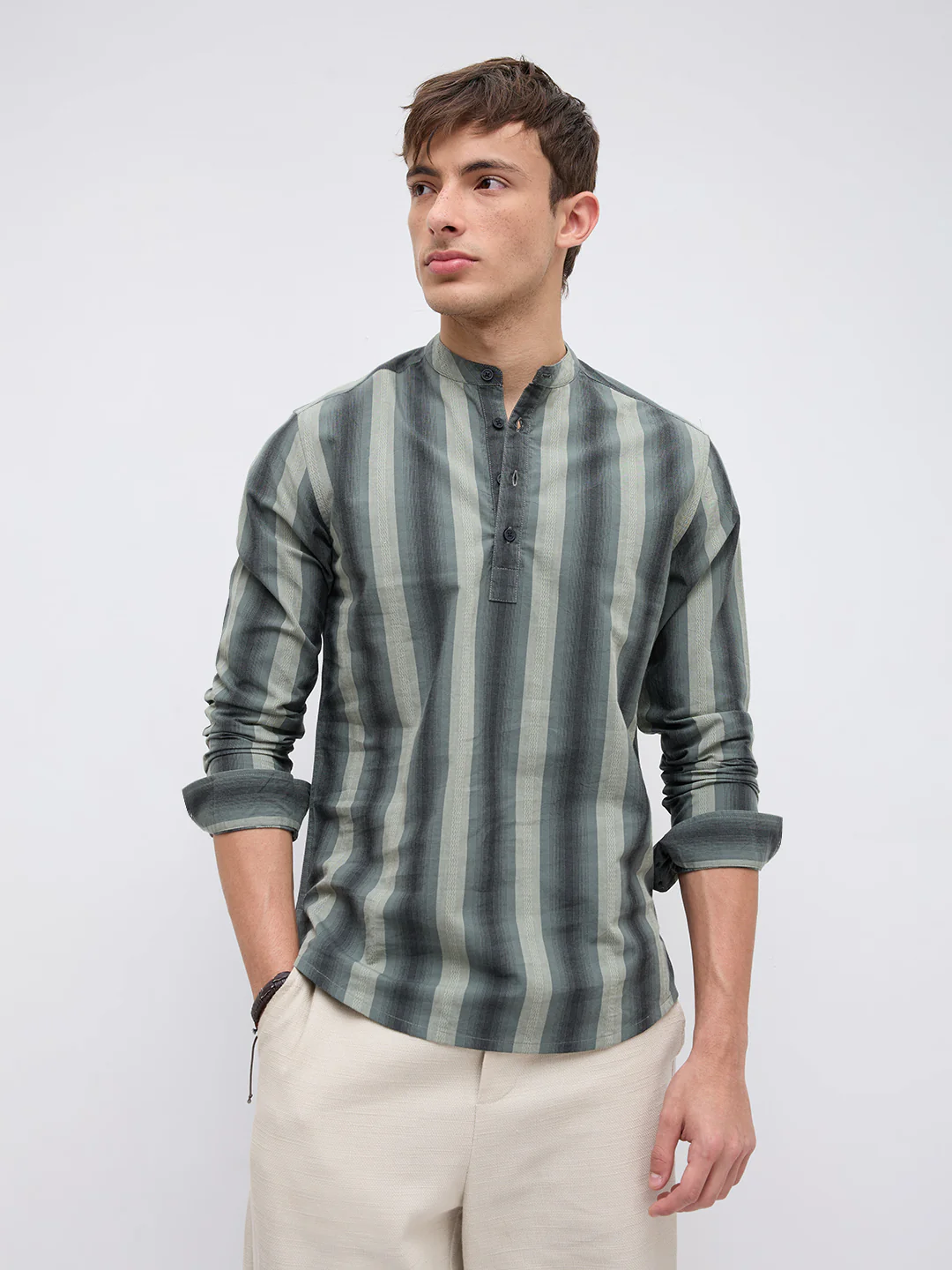 Forest Rhythm Multi Stripes Kurta - Image 5