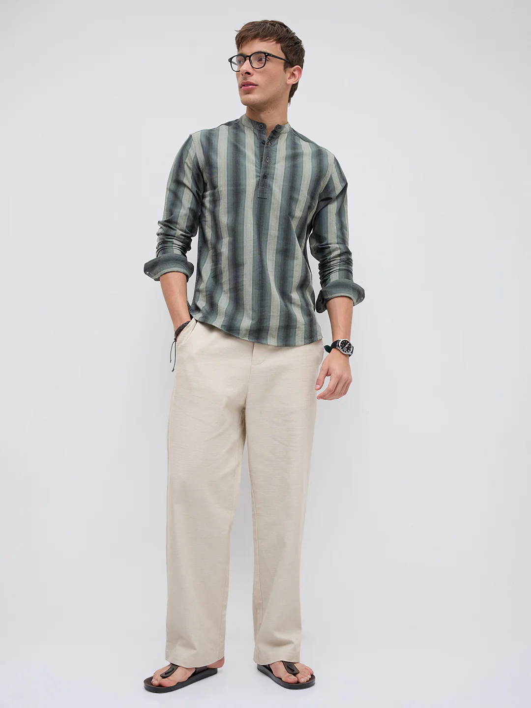 Forest Rhythm Multi Stripes Kurta - Image 8