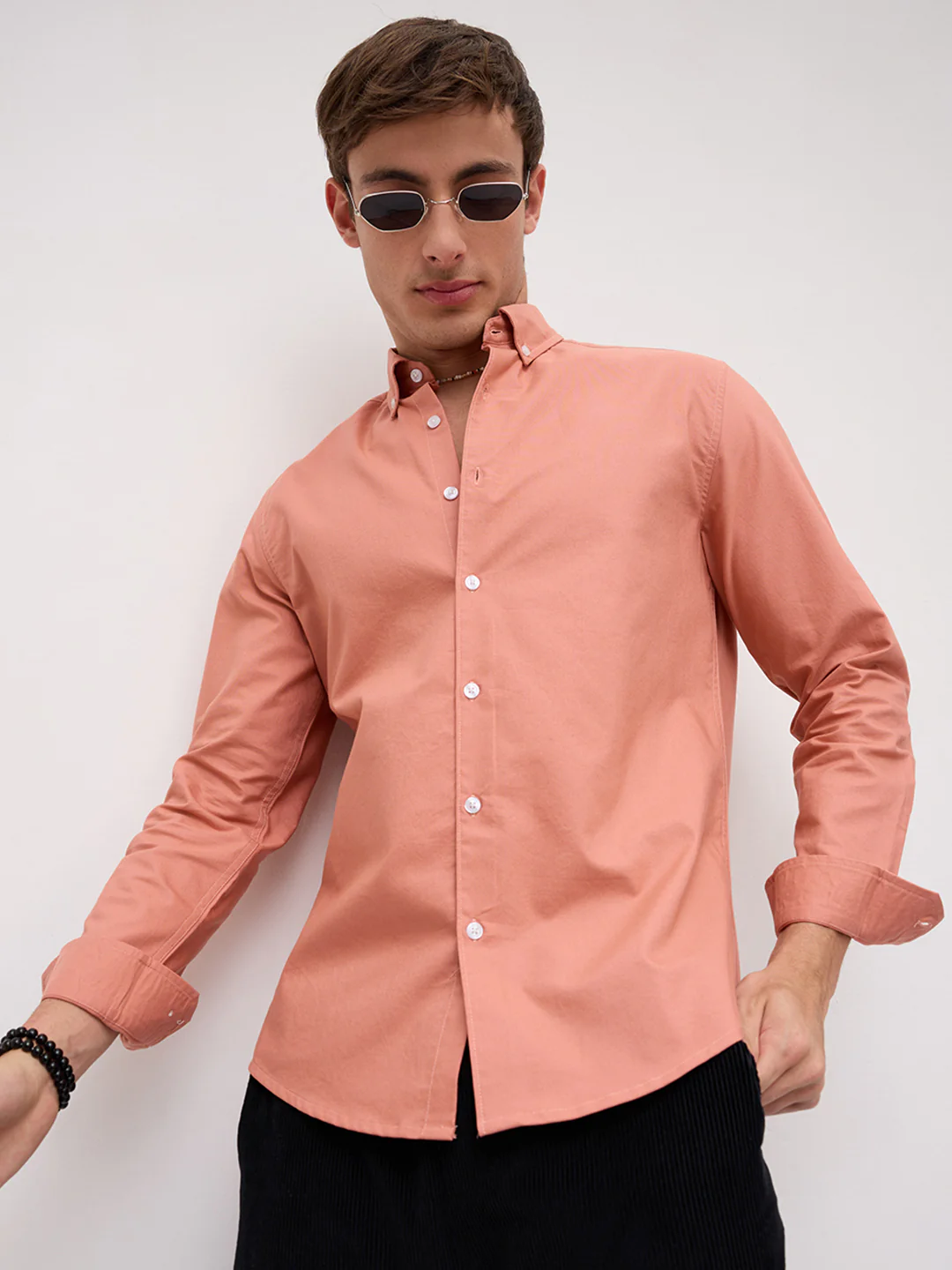 Georgia Peach Oxford Button-Down Collar Business Shirt - Image 4