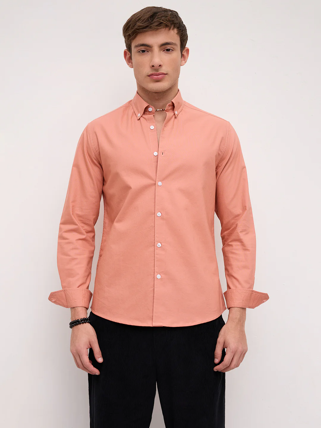 Georgia Peach Oxford Button-Down Collar Business Shirt - Image 5