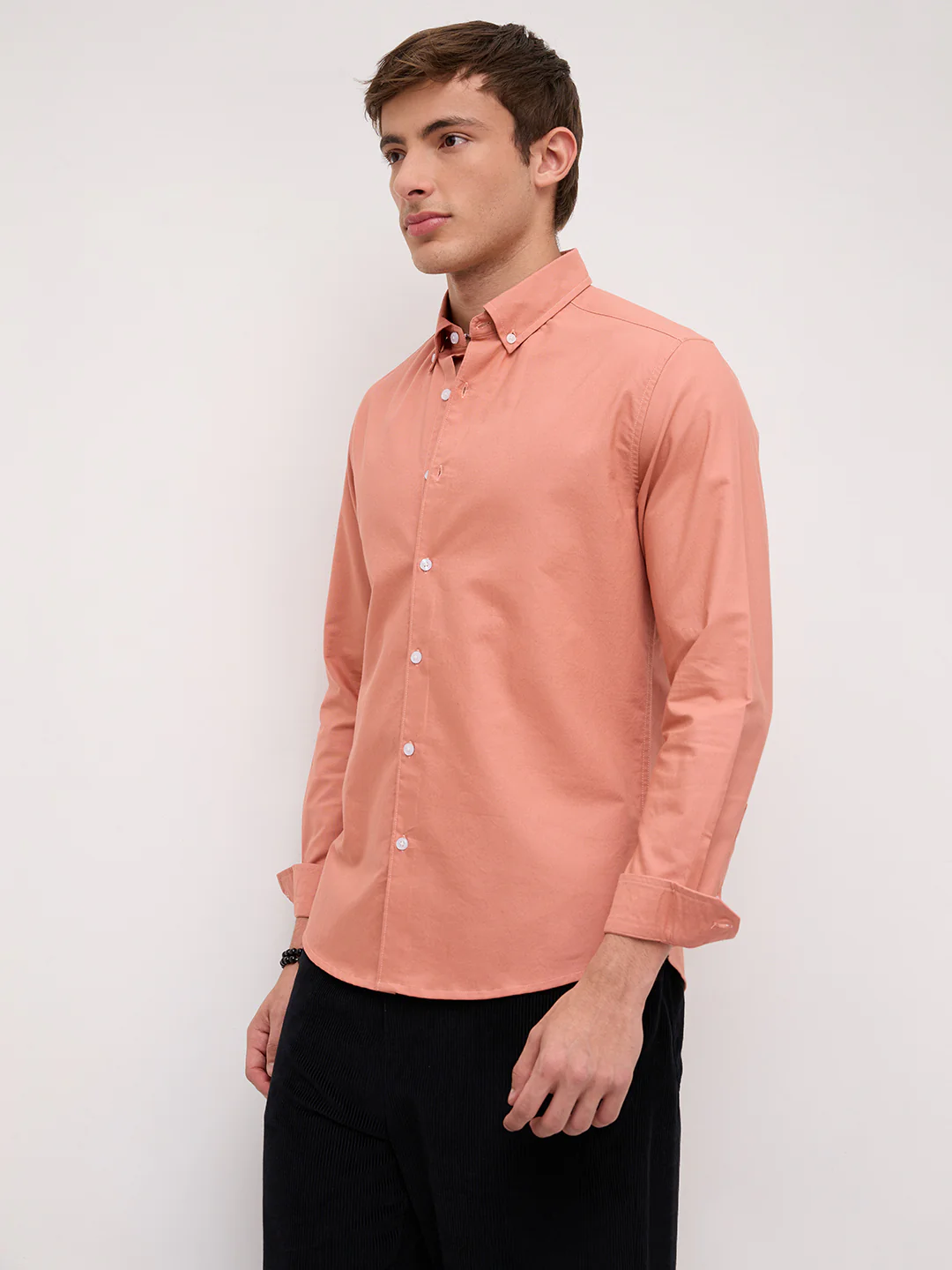 Georgia Peach Oxford Button-Down Collar Business Shirt - Image 6