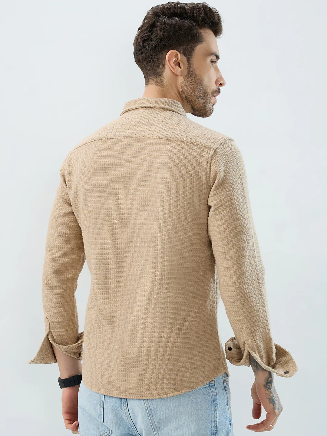 Grainfield Sand Beige Heavy Weave Shirt - Image 6