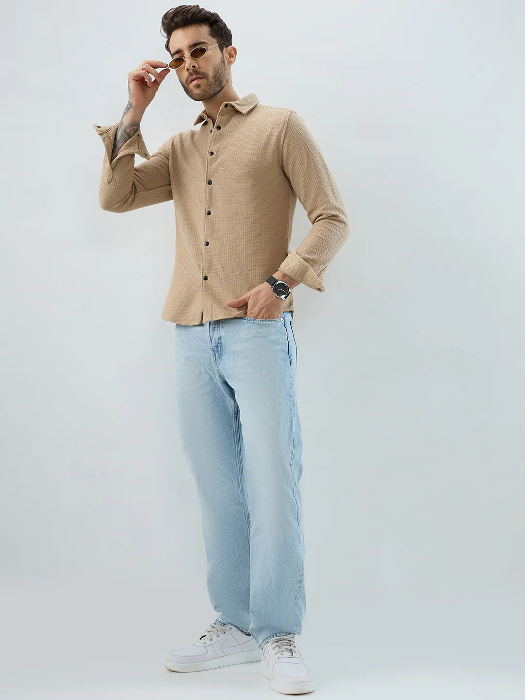 Grainfield Sand Beige Heavy Weave Shirt - Image 7