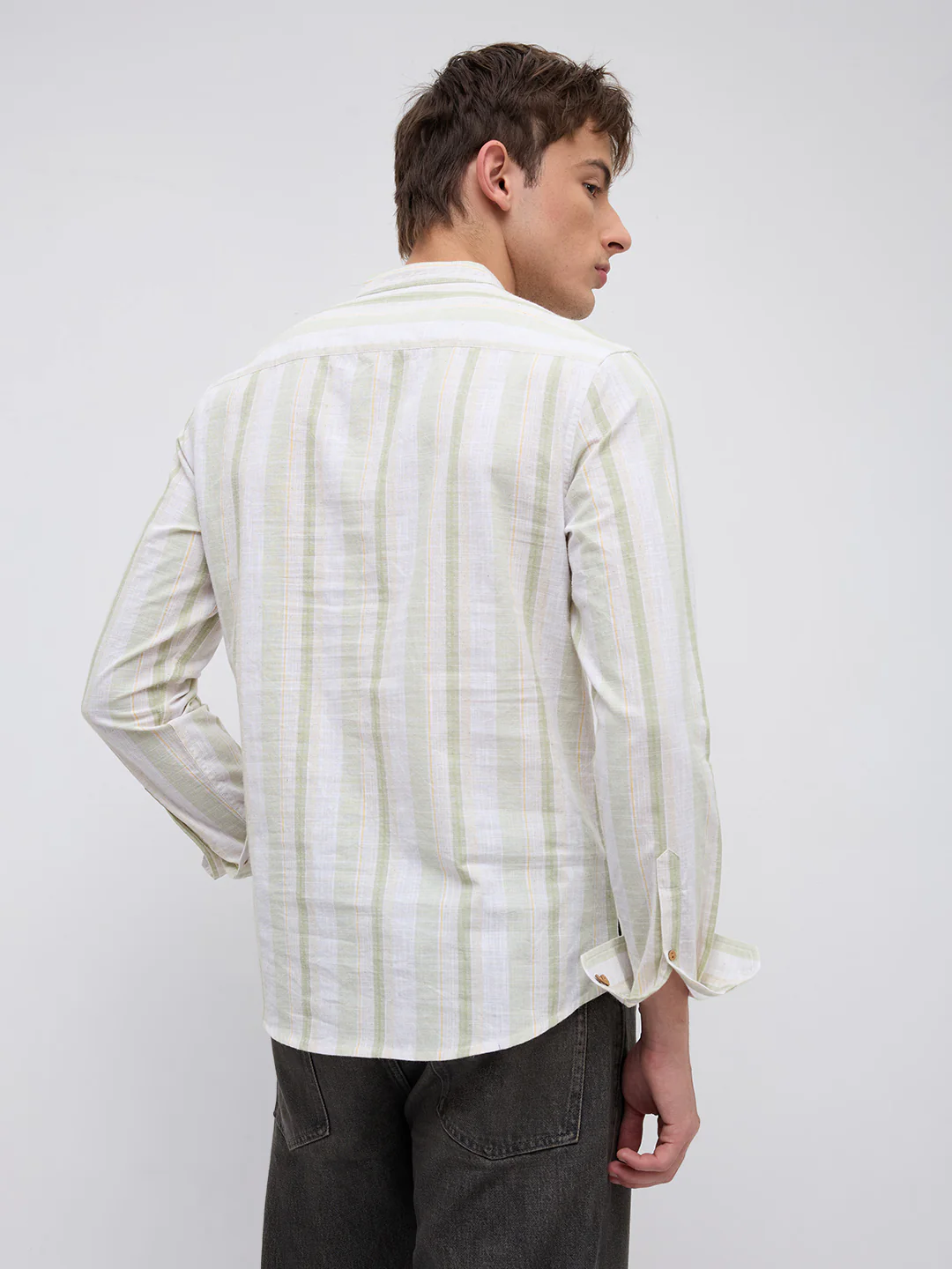 Greenline & White Vertical Stripe Kurta - Image 8