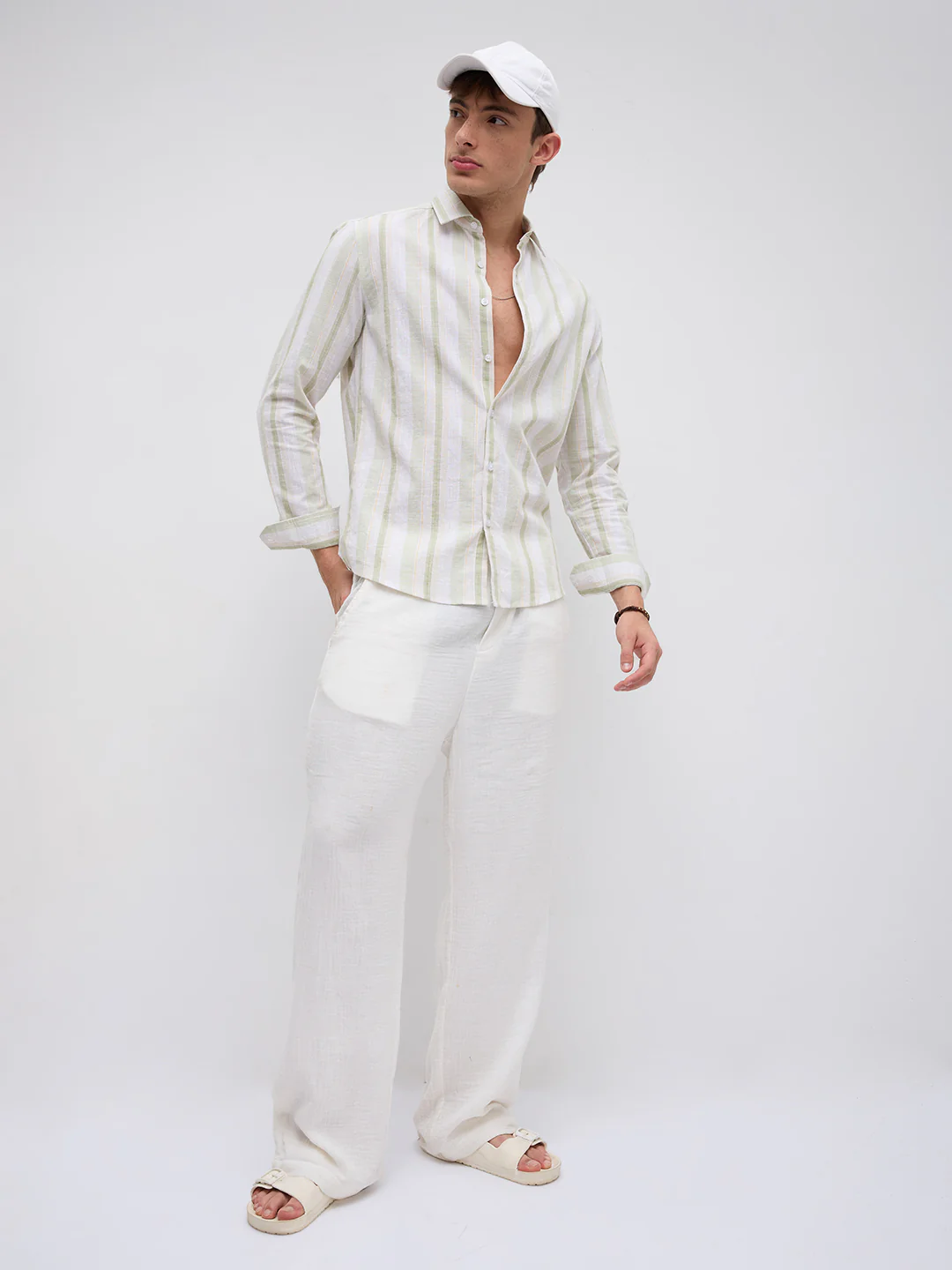 Greenline & White Vertical Stripe Shirt - Image 8